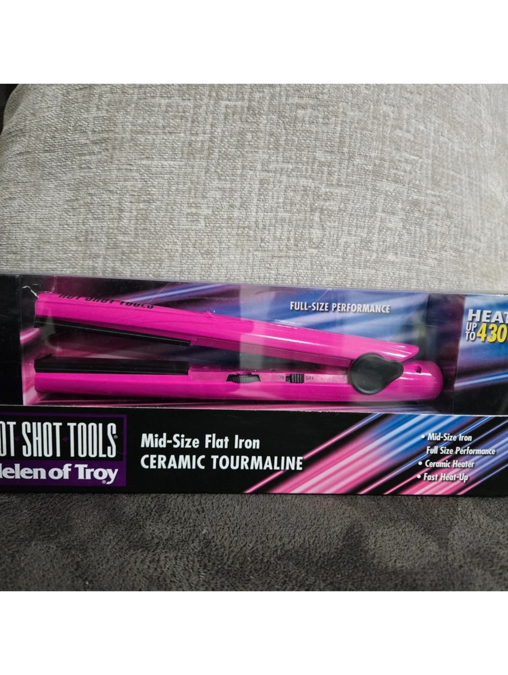 Hot Shot Tools Mid-Size Flat Iron Ceramic Tourmaline New